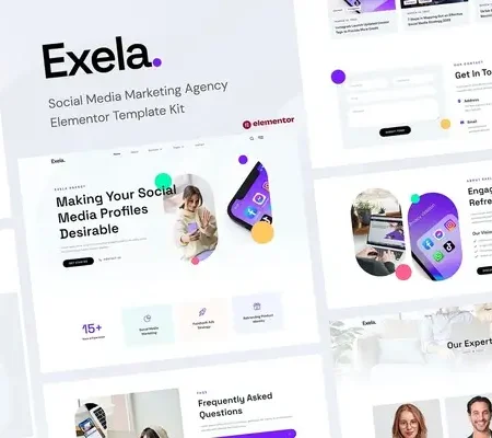 Exela – Social Media Marketing Agency Elementor Template Kit