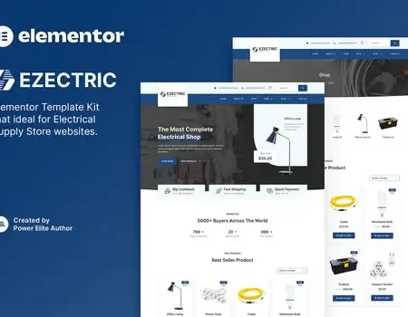 Ezectric – Electrical Supply Store Elementor Template Kit