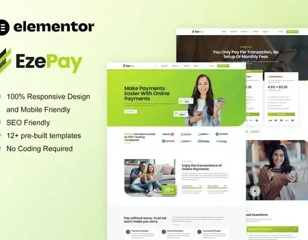 EzePay – Online Payment Gateway Elementor Pro Template Kit