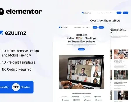 Ezuumz – Video Conferencing & Webinar App Elementor Template Kit