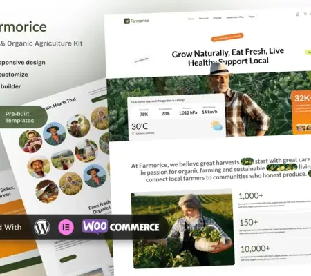 Farmorice – Local Farm & Organic Agriculture Elementor Template Kit