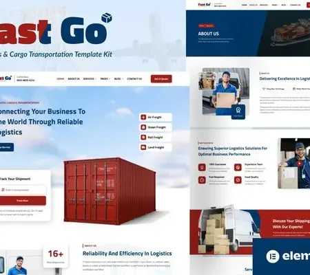 FastGo – Logistics & Cargo Transportation Elementor Template Kit