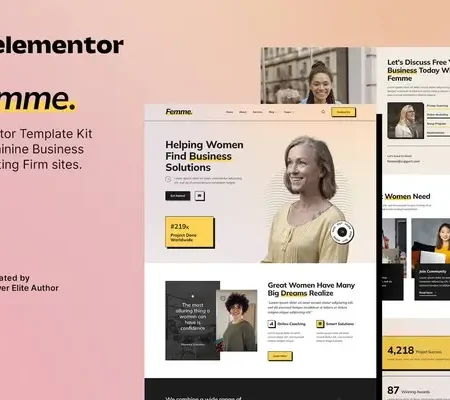 Femme – Feminine Business Consulting Elementor Template Kit