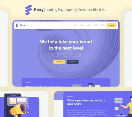 Fexy – Agency Landing Page Elementor Block Kit