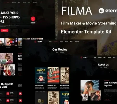Filma – Film Maker & Movie Streaming Services Elementor Template Kit