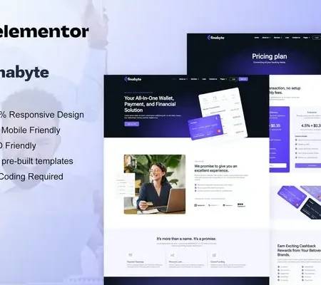 FinaByte – Saas & Fintech Startup Elementor Template Kit