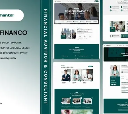 Financo – Financial Advisor & Consultant Elementor Template Kit