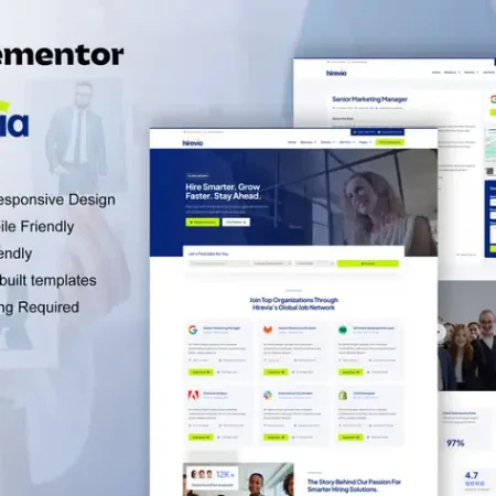 Hirevia - Human Resource & Recruitment Elementor Template Kit