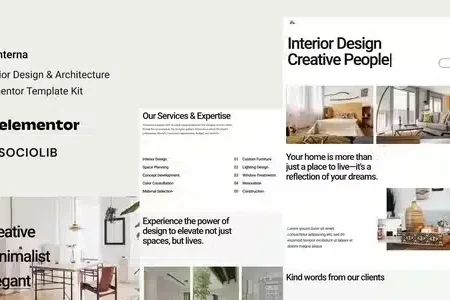 Interna – Interior Design & Architecture Elementor Template Kit