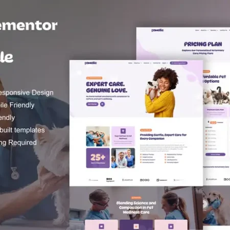 Pawelle - Veterinary & Pet Care Elementor Pro Template Kit