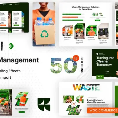 Trashi – Waste Management & Recycling Elementor Pro Template Kit