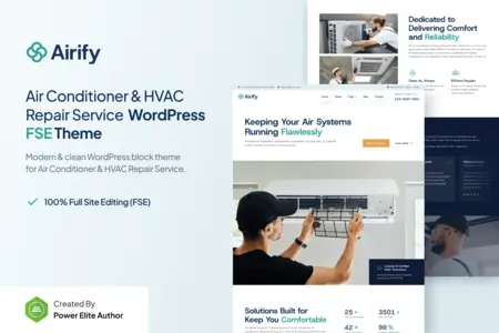 Airify – HVAC Repair Service FSE WordPress Theme