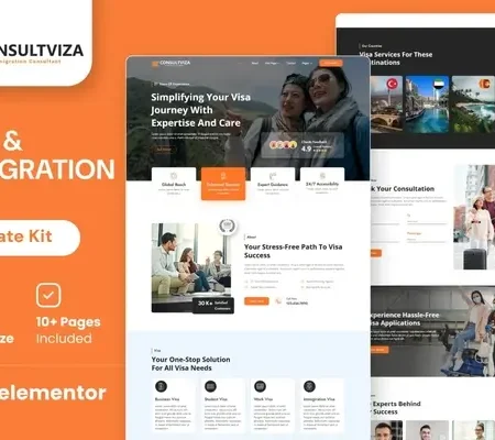 Consultviza – Immigration & Visa Consulting Elementor Template Kit