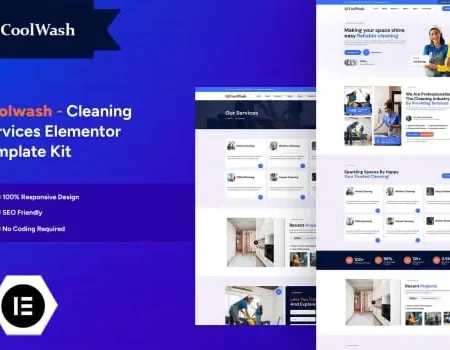 Coolwash – Cleaning Services Elementor Pro Template Kit
