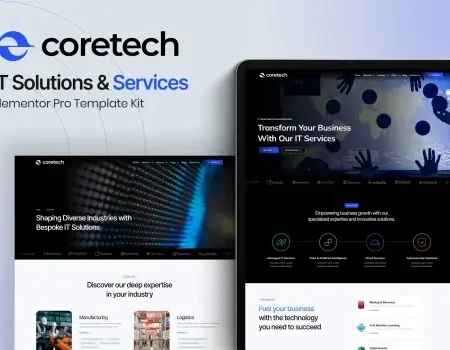 Coretech – IT Solutions & Services Elementor Pro Template Kit