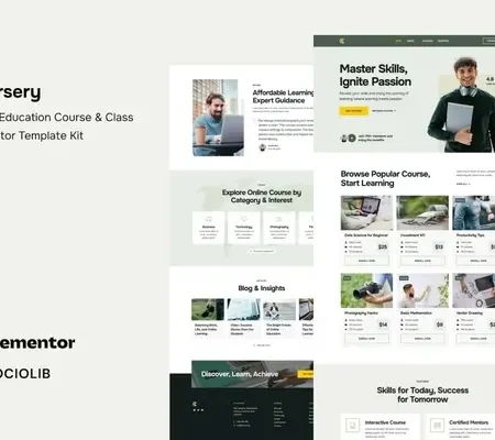 Coursery – Online Education Course & Class Elementor Template Kit