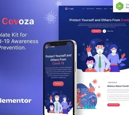 Covoza – Covid-19 Awareness & Prevention Elementor Template Kit