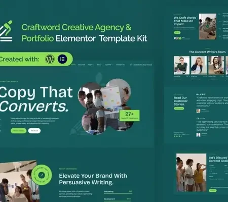 Craftword – Creative Agency & Copywiting Portfolio Elementor Template Kit