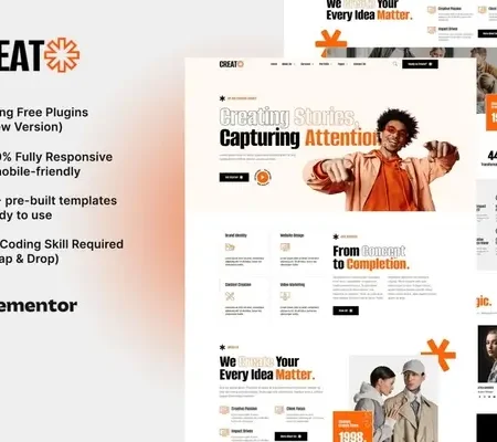 Creat – Creative Agency & Portfolio Elementor Template Kit