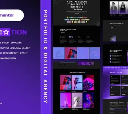 Creation – Portfolio & Digital Agency Elementor Template Kit