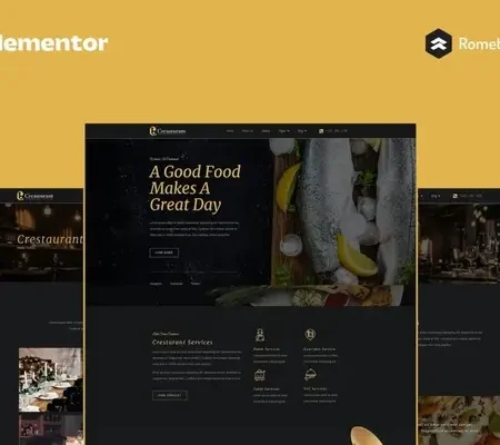 Crestaurant – Elegant Restaurant Pro Full Site Template Kit