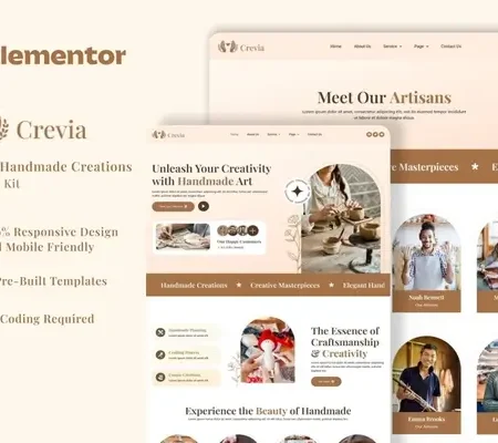 Crevia – Laundry & Fresh Clothing Elementor Template Kit