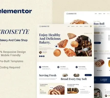 Croisette – Modern Bakery and Cake Shop Elementor Template Kit