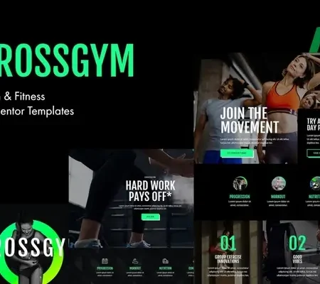 CrossGym – Gym & Fitness Elementor Template Kit