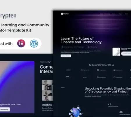 Crypten – Crypto Learning and Community Elementor Template Kit