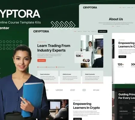 Cryptora – Crypto Online Course Website Elementor Template Kit