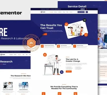 Cure – Science Research & Laboratory Elementor Template Kit