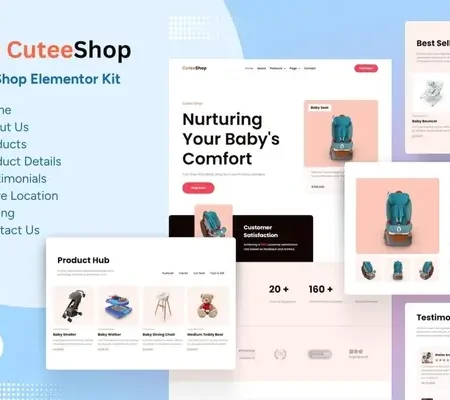 CuteeShop – Kids & Baby Ecommerce Elementor Kit