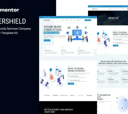 Cybershield – Cyber Security Services Company Elementor Template Kit
