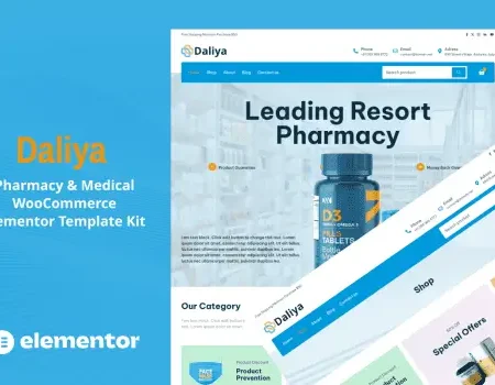 Daliya – Pharmacy & Medical Store WooCommerce Elementor Pro Template Kit