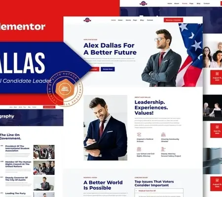 Dallas – Political Candidate Leader Elementor Template Kit