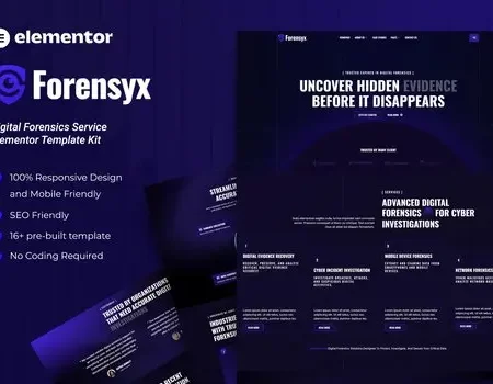 Forensyx – Digital Forensics Service Elementor Template Kit