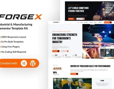 ForgeX – Industrial & Manufacturing Elementor Template Kit