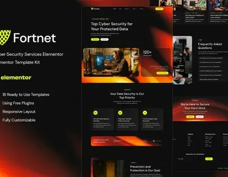 Fortnet – Cyber Security Services Elementor Template Kit
