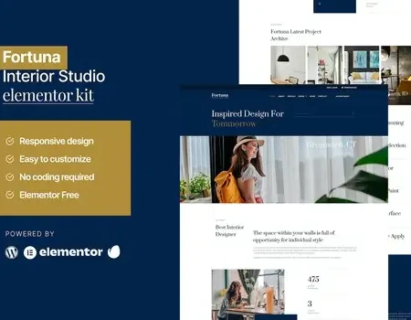 Fortuna – Interior Design Service Elementor Template Kit