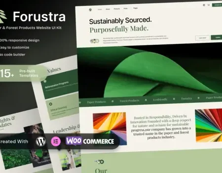 Forustra – Paper & Forest Products Elementor Template Kit