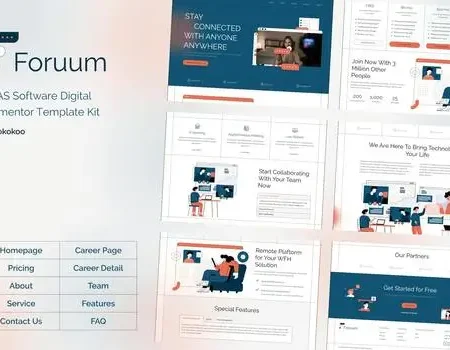 Foruum | SaaS & Software Startup Elementor Template Kit