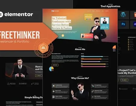 Freethinker – Freelancer & Portfolio Elementor Template Kit