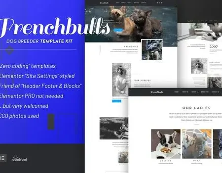 Frenchbulls – Dog Breeder Elementor Template Kit