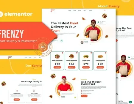 Frenzy – Food Delivery & Restaurant Elementor Template Kit