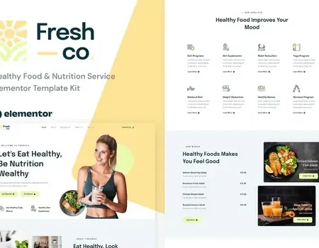 Freshco – Healthy Food & Nutrition Service Elementor Template Kit