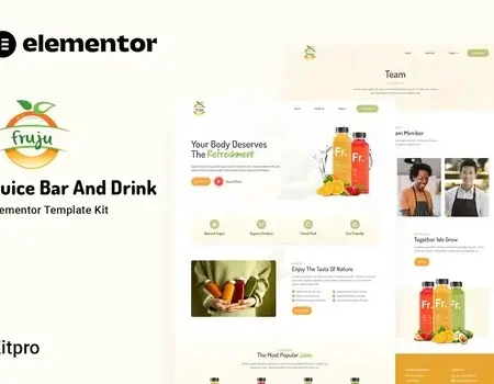 Fruju – Juice Bar & Drink Brand Elementor Template Kit