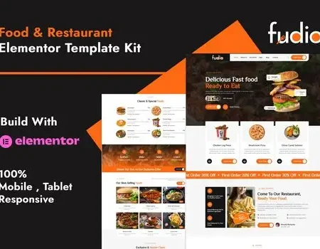 Fudio – Food & Restaurant Elementor Template Kit