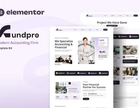 Fundpro – Modern Accounting Firm Elementor Template Kit