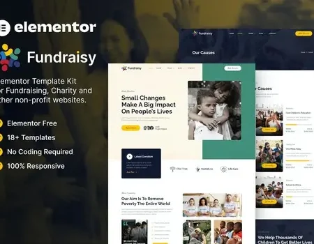 Fundraisy – Charity & Fundraising Elementor Template Kit
