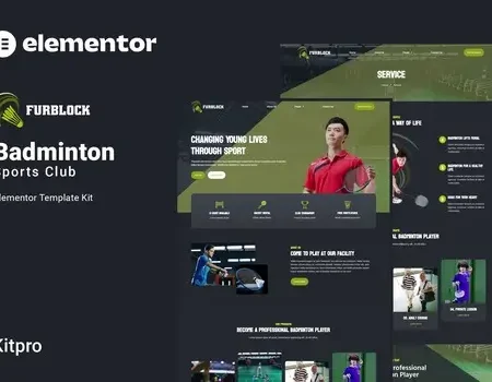 Furblock – Badminton Club Elementor Template Kit